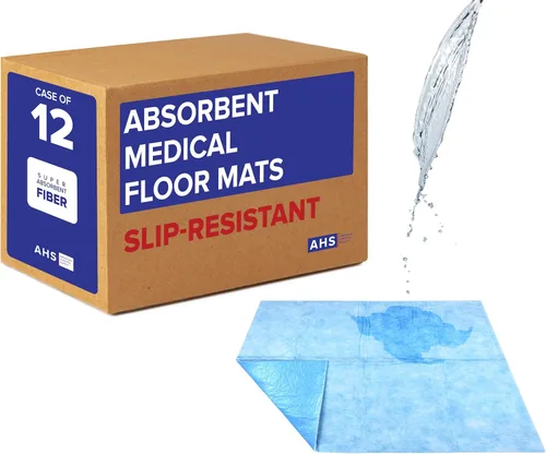 Vista 10 de American Hospital Supply Tapete desechable absorbente [40 x 28 pulgadas], tapete médico quirúrgico con hoja trasera antideslizante, parte inferior