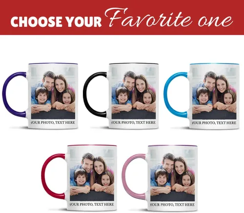 Vista 4 de winorax Tazas de café con foto personalizada, taza personalizada con texto fotográfico, haz tu propia taza, taza de café de cerámica de 11 onzas