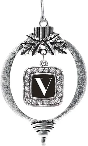 Vista 112 de Inspired Silver - Adorno con dije de reina de rodillo - Adornos navideños cuadrados de plata con joyas de circonita cúbica