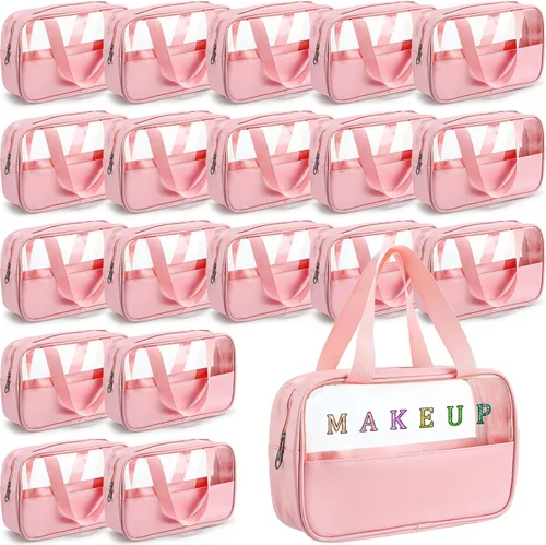 Vista 14 de Buryeah 9 piezas translúcidas bolsa de maquillaje organizador de artículos de tocador para mujeres y hombres, bolsa de viaje portátil impermeable