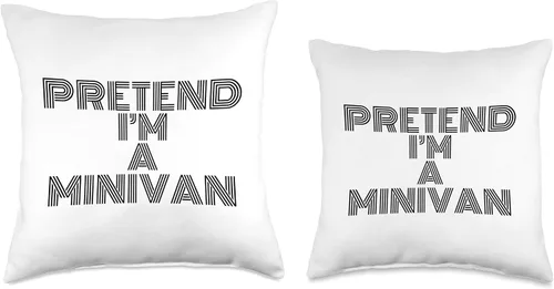 Vista 3 de Pretend I'm A Minivan Lazy Halloween Tees Lazy Halloween Costume Pretend I'm A Minivan - Almohada simple, 16 x 16 pulgadas, multicolor