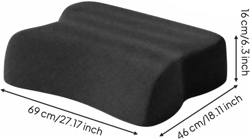 Vista 2 de Neck Support Pillow with Ergonomic and Molded Memory for Spinal Alignment and Neck Strain Relief Suitable for Bed Reading and Relaxation, Black