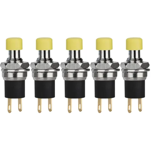 Vista 7 de 5 piezas de interruptor de botón de presión de tipo de cierre automático SPST Dash ON/Off azul AC 250V/3A