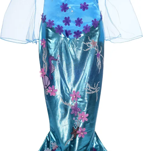 Vista 6 de Dressy Daisy Disfraces de princesa de sirena para niñas disfraz de Halloween talla 4-6