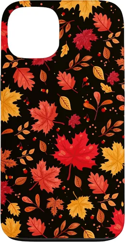 Vista 7 de iPhone 11 Pro Halloween Pattern Fall Leaves Pattern - Funda de la temporada de otoño