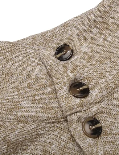 Vista 4 de COOFANDY Sudadera de punto casual para hombre, suéter de moda térmico ajustado