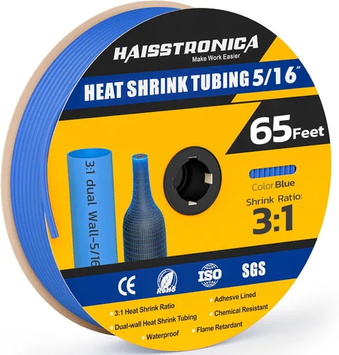 Vista 55 de haisstronica Tubo termorretráctil 3:1, relación de encogimiento, tubo termorretráctil de grado marino forrado con adhesivo para el hogar, automoción