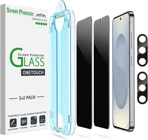 Vista 9 de amFilm Protector de pantalla de privacidad para Samsung Galaxy S22 0.18 oz de 6.1 pulgadas con 2 protectores de lente de cámara, antiespía