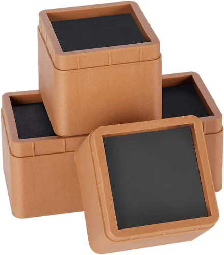 Vista 8 de BTSD-home Elevadores de cama de 2 o 4 pulgadas, resistentes, apilables, elevadores de muebles para sofá, mesa, silla, cama, bloques de elevadores