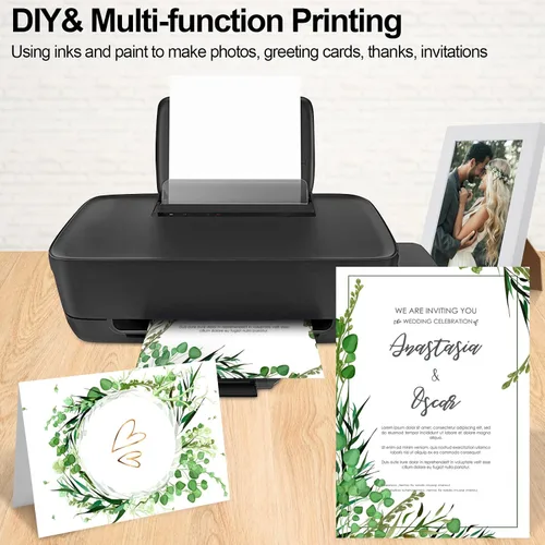 Vista 3 de Joyberg Paquete de 60 papel de cartulina blanco de 5 x 7 pulgadas, 250 GSM de grosor, 90 libras, perfecto para invitaciones, anuncios, fotos