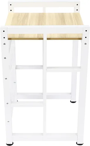 Vista 3 de Soporte apilable para lavadora y secadora, estantes resistentes para lavadora y secadora con laminado ajustable de madera, estante de estante