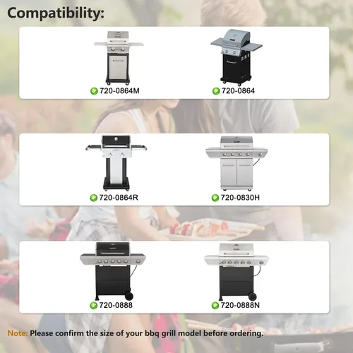 Vista 2 de Hiorucet Piezas de repuesto para parrilla Nexgrill 2 Burner 720-0864, 720-0864M. Reemplazo de placas de calor y quemadores para parrilla Nexgrill