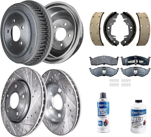Vista 22 de Detroit Axle - Kit de freno trasero para Chevy Silverado 1500 Avalanche GMC Sierra 1500 2007-2014, Suburban Yukon XL 1500 Tahoe Escalade EXT ESV