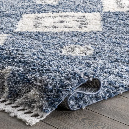 Vista 6 de nuLOOM Transitional Regina Shag - Alfombra decorativa, 3 x 5, color azul