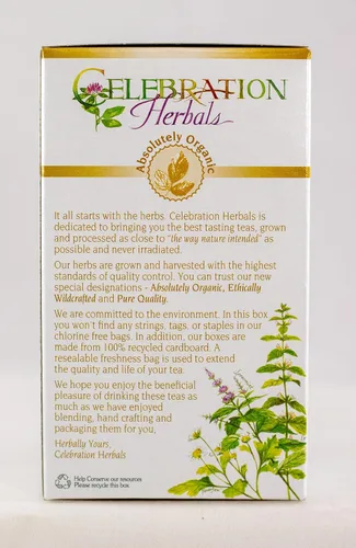 Vista 6 de Celebration Herbals Té orgánico de bayas de árbol casto, 24 bolsas