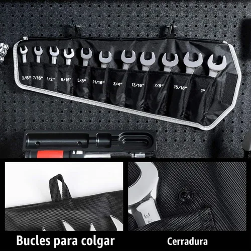 Vista 7 de DURATECH Juego de llaves combinadas Stubby, SAE, 11 piezas, 3/8" a 1