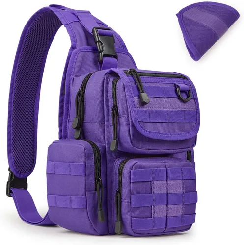 Vista 12 de G4Free - Mochila táctica de eslinga EDC con funda de pistola ajustable, mochila de hombro con rango de asalto 600D Polyester, 10.6*5.9*8.6 Inches