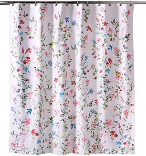 Vista 32 de Maison d' Hermine Cortina de ducha 100% algodón, un panel, 70 x 72 pulgadas, cortinas de ducha de tela lavable para baño, fácil de colgar con 12