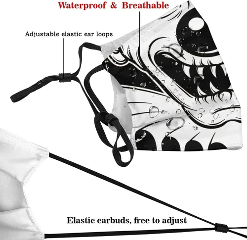 Vista 4 de Divertida máscara facial reutilizable lavable de tela para mujeres hombres decoración de vacaciones adultosadolescentes