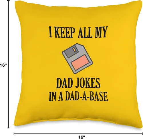 Vista 4 de Sailor Nostalgia Gifts I Keep Jokes in A Dad-A-Base - Almohada divertida de regalo para padre, 16 x 16 pulgadas, multicolor