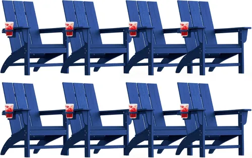Vista 46 de Silla Adirondack moderna, sillas de patio de plástico HDPE para todo tipo de clima, silla para hoguera, sillas de césped al aire libre para terraza