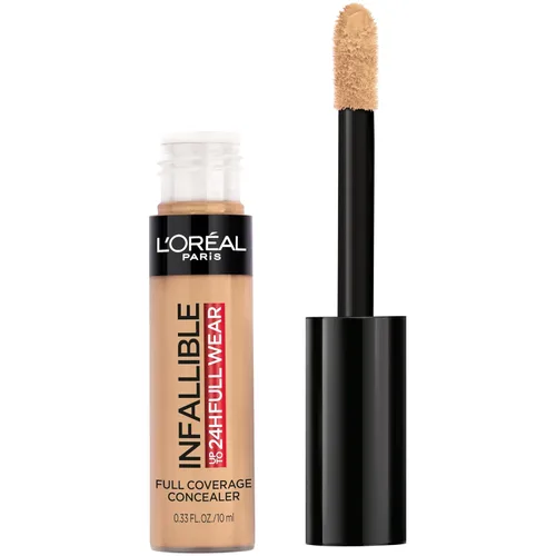 Vista 15 de L'Oreal Paris Makeup Infalible Full Wear Corrector mate impermeable, cobertura completa, tono de piel claro (Porcelain), 0.33 fl oz 320 PORCELANA