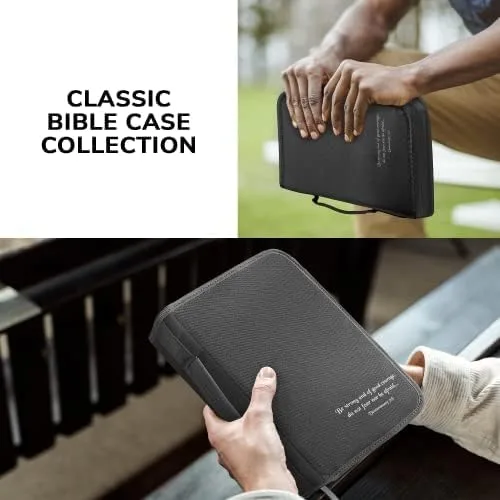 Vista 5 de DEHITE Funda para la Biblia para mujeres y hombres, bolsa de transporte prémium para la Biblia con ranuras para bolígrafos, disponible en tamaños