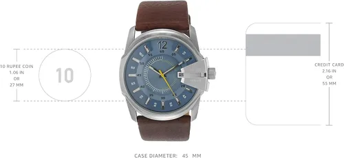 Vista 4 de Diesel Not So Basic - Reloj de cuarzo marrón para hombre - DZ1399, Azul Patchwork, Clásico, movimiento de cuarzo