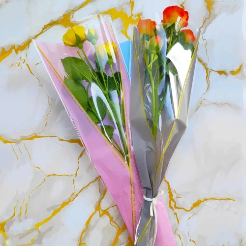 Vista 5 de HYMAOME 50 unids bolsas de ramo de mangas de flores individuales Envolturas de rosas Bolsas de celofán Bolsas de embalaje de rosas individuales