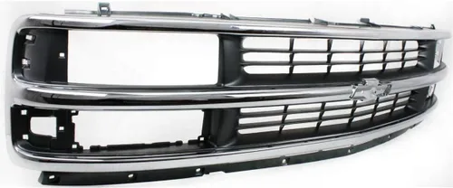 Vista 5 de Perfit Liner Nueva parrilla frontal gris cromado Chevy compatible con Chevrolet E Series Express 1500 2500 3500 Van compatible con tipo compuesto