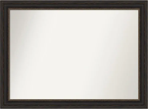 Vista 469 de Amanti Art Espejo de pared personalizado no biselado (25 x 25 pulgadas), marco de bronce acentuado, varios tamaños personalizados, espejo de baño