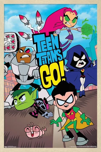 Vista 17 de Trends International DC Comics Teen Titans Go! - Póster de pared grupal, 22.4 pulgadas de largo x 14.7 pulgadas, versión enmarcada en madera