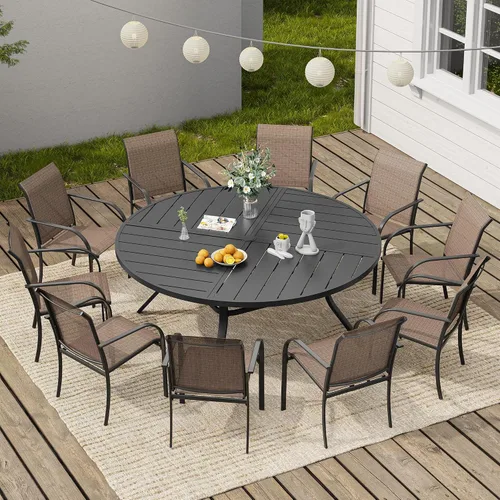 Vista 49 de VICLLAX Juego de 2 sillas de patio pequeñas para exteriores, juego de sillas apilables para patio y mesa de comedor cuadrada para porche delantero