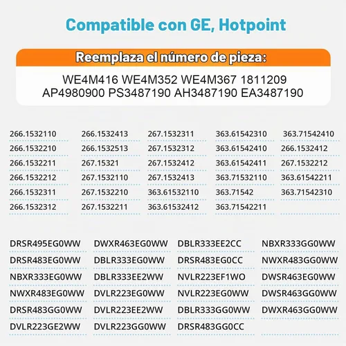 Vista 6 de WE4M416 Secadora Push to Start Interruptor apto para GE Hotpoint Kenmore Dryer