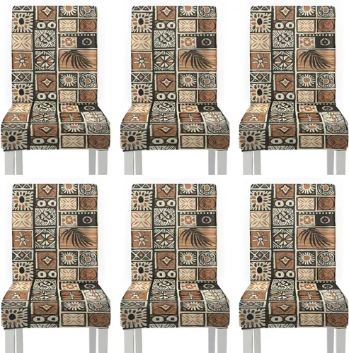 Vista 10 de Rnyleeg Juego de 1 fundas para sillas étnicas para sala de estar, sin brazos, estampado tribal azteca, elásticas, fundas protectoras para sillas