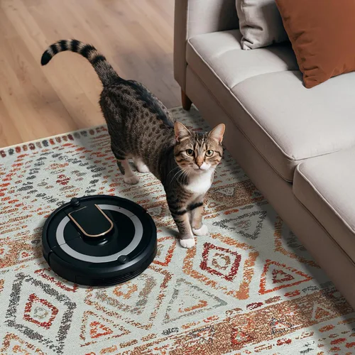 Vista 7 de Adiva Rugs Alfombra de área lavable a máquina de 6 x 6 pies con parte trasera antideslizante para sala de estar, dormitorio, baño, cocina, alfombra