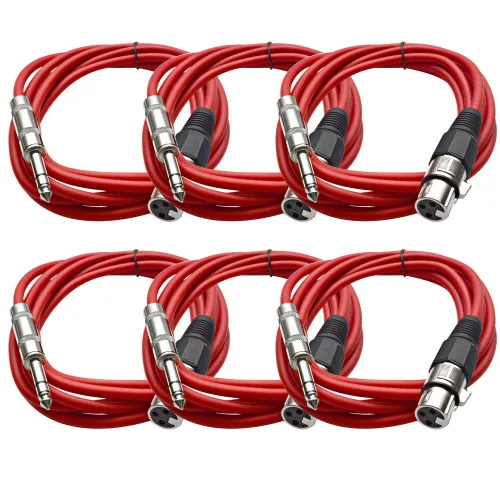 Vista 13 de Seismic Audio - SATRXL-F2-6 Paquete de cable de conexión XLR negro de 2 pies XLR hembra a 1/4" TRS
