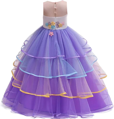 Vista 11 de REXREII Vestido de tul sin mangas para fiesta de unicornio para niñas, disfraz de carnaval, princesa, cumpleaños, Navidad, vestido largo
