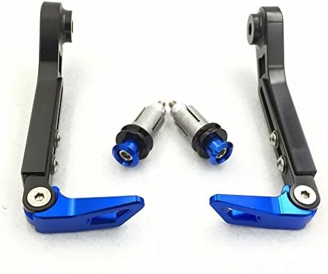 Vista 2 de XKH - Negro Azul Motocicleta Ángulo de longitud ajustable CNC 7/8" (22mm) Protector Proguard Pro Palancas de embrague de freno protector compatible