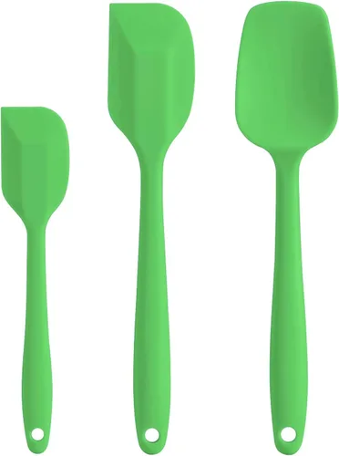 Vista 9 de Juego de espátulas de silicona, espátula de goma, cuchara y espátulas para hornear resistentes al calor de 600 °F (Aqua 3)