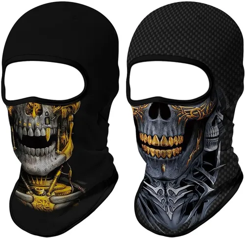 Vista 40 de Pasamontañas 3D, máscara de cara completa, resistente al viento, máscara de esquí con calavera táctica para motocicleta, ciclismo, Halloween 4