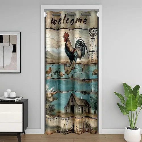 Vista 12 de Manfei Bonita cortina de puerta de gato negro Kawaii para puerta de armario, cortinas opacas con temática de animales estrellados, cortina opaca
