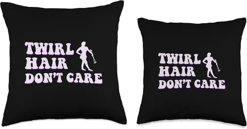 Vista 3 de Funny Baton Dancer Twirling Majorette Gift Idea Baton Twirl Hair Don´t Care - Almohada (16 x 16 pulgadas), multicolor