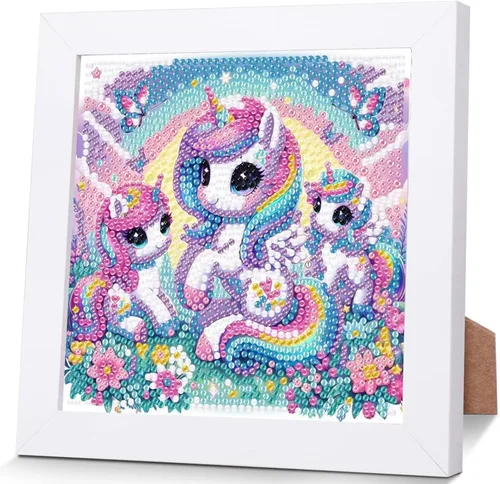 Vista 22 de xackcme Kits de pintura de diamantes de mariposa para niños con marco, arte de diamantes de mariposas para niños de 4 a 8 a 12 años, kit de pintura
