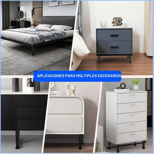 Vista 7 de Patas de soporte de cama ajustables, soporte central telescópico de 5.1 a 8.6 pulgadas