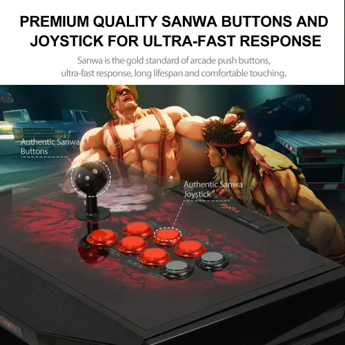 Vista 4 de Pro Arcade Stick PXN X9 Street Fighter Arcade Stick para Playstation 4 Playstation 3 Xbox One Xbox 360 Switch Windows PC