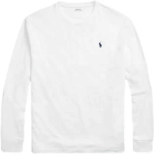 Vista 19 de POLO RALPH LAUREN Camiseta de manga larga de ajuste clásico suave al tacto para hombre (Soft Touch) Marina francesa