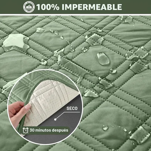 Vista 3 de TAOCOCO - Funda impermeable para sofá biplaza reclinable con consola central, 2 plazas
