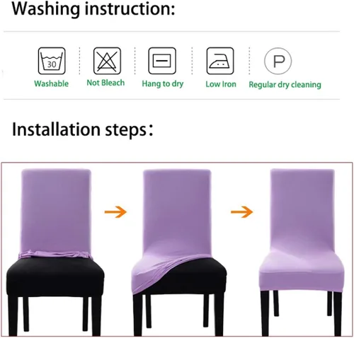 Vista 5 de FLYPARTY Funda elástica de piel sintética sólida impermeable para silla de comedor, extraíble, lavable, funda protectora para silla de comedor