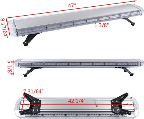 Vista 2 de CORP - Juego de luces estroboscópicas de advertencia de emergencia de 88 LED y 20 x 6 LED, color blanco ámbar